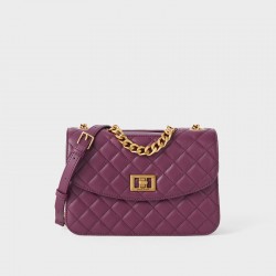 Charles Keith Chain Shoulder Bag Diamond Bag Purple